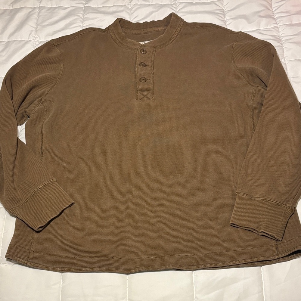 Eddie Bauer Brown Long Sleeve Henley Shirt